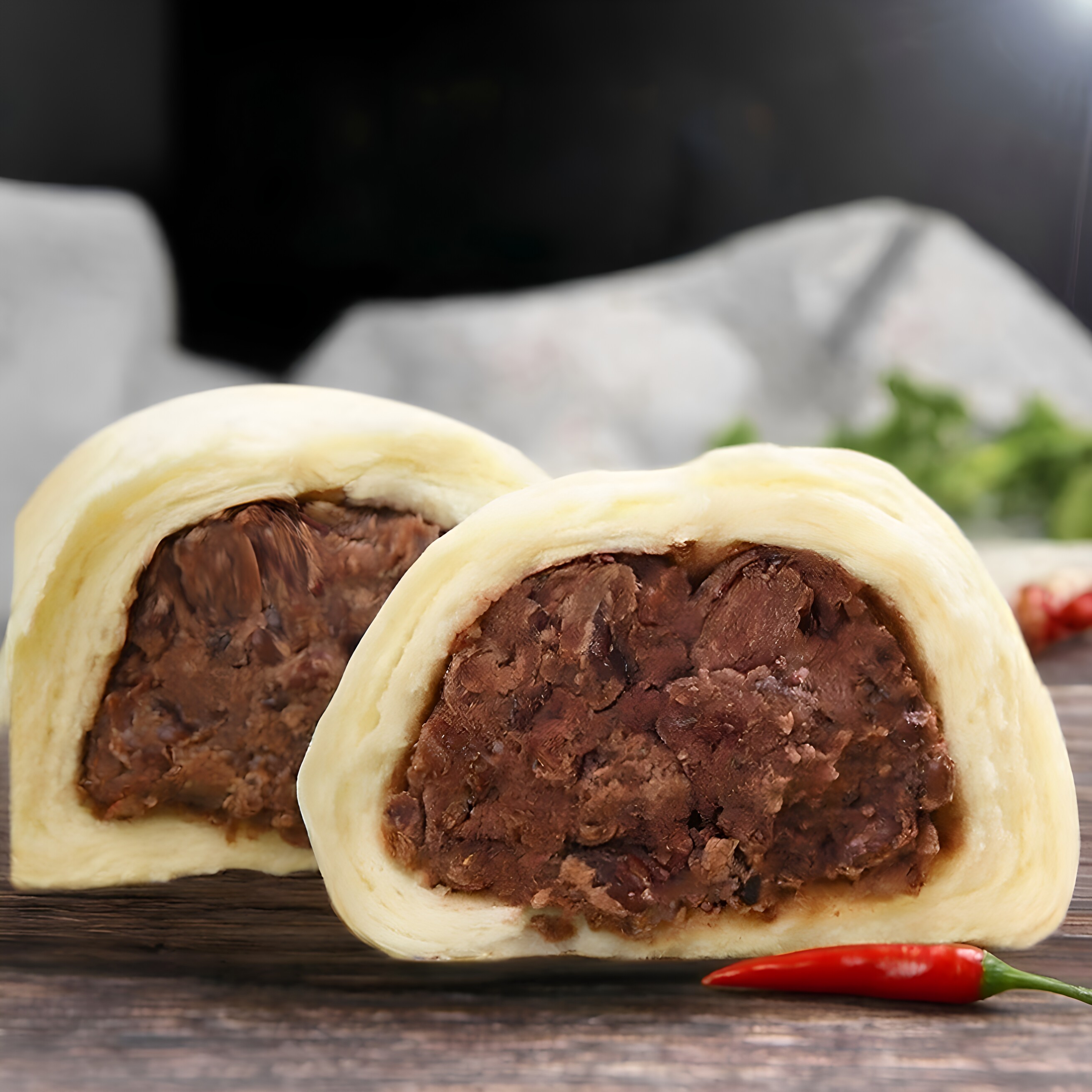 今月山东老面手工千层豆沙包红豆豆包纯手工早餐馒头微波炉速食
