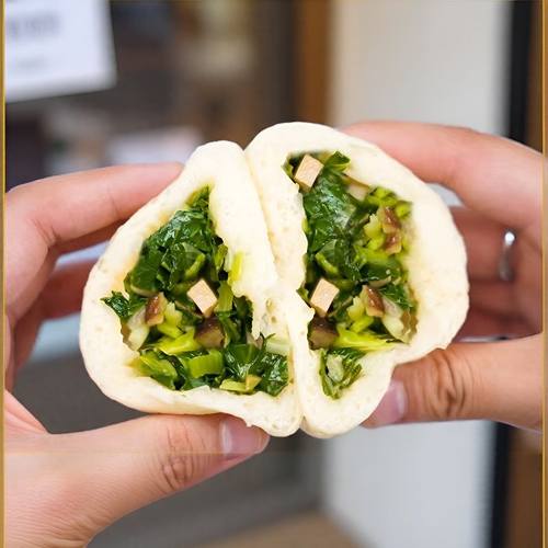 今月大包香菇青菜白菜豆腐包早餐