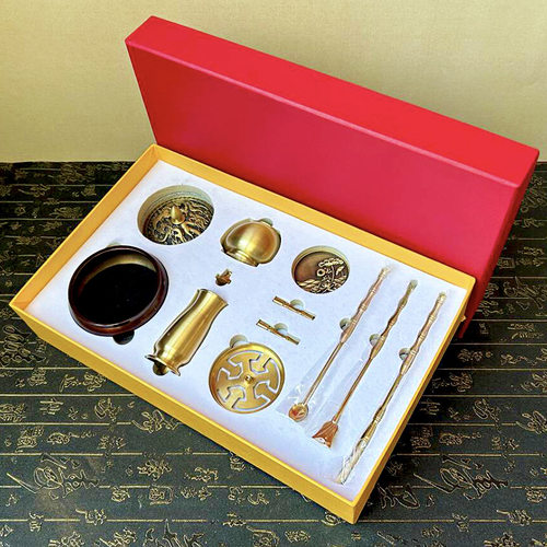 香篆工具一整套黄铜香篆模具香炉灰香勺香扫香铲打拓香道工具全套
