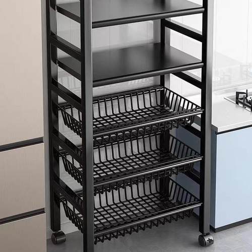 厨房菜篮子置物架家用移动简易货架落地式多层蔬菜收纳多功能架子