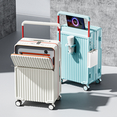 宽拉杆前开口行李箱新款 大容量24寸男女拉杆箱静音密码 箱旅行箱26