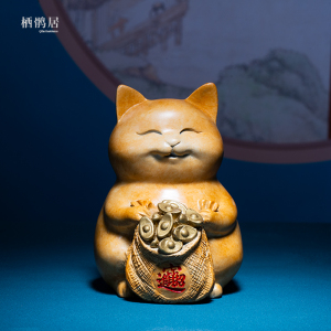 箐铜记 《招财猫》发财猫铜摆件家居装饰品客厅玄关新店开业礼品