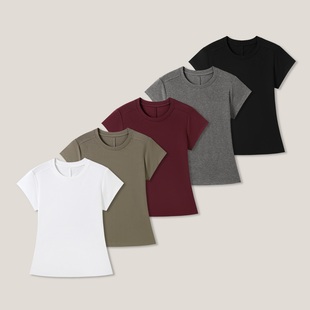 简约纯色羊毛短袖 春夏设计新款 T恤SS28002 林小雅专享