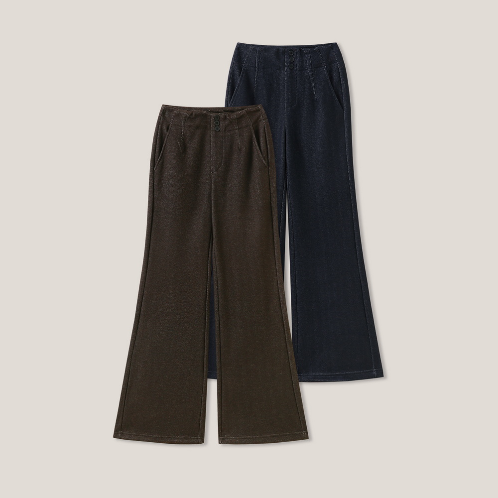 【潘星星专属】简约纯色高腰宽松喇叭裤休闲裤ss26481