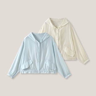 单排扣薄外套上衣SS26130 CC家居控 女式 纯色连帽长袖