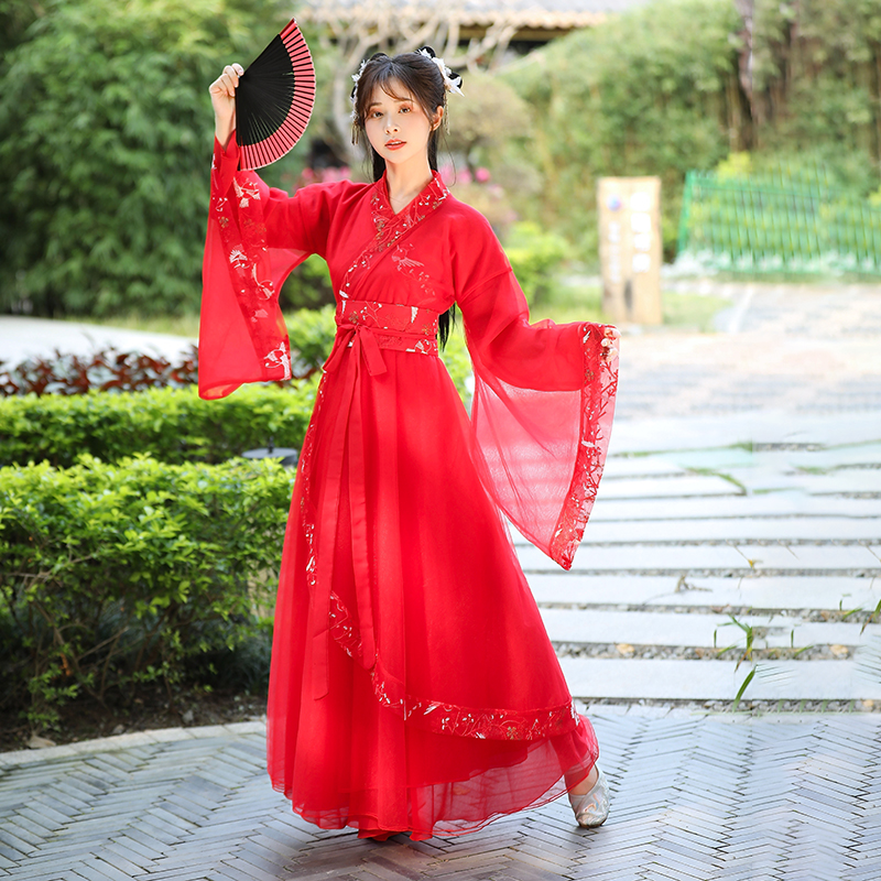 红色汉服古装中国2023新款