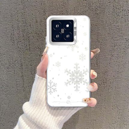 雪花手机壳适用小米15圣诞17promax红米k90秋冬turbo4pro高级感k80/note13pro/14/k70/civi5pro/k60/12/k50/9