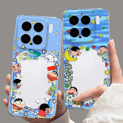 蜡笔小新适用小米17promax手机壳15红米k80拍立得turbo4pro情侣k90相框note13pro可放照片14/k70/12s/k60/k50