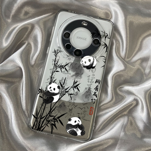 熊猫手机壳新中式竹子中国风