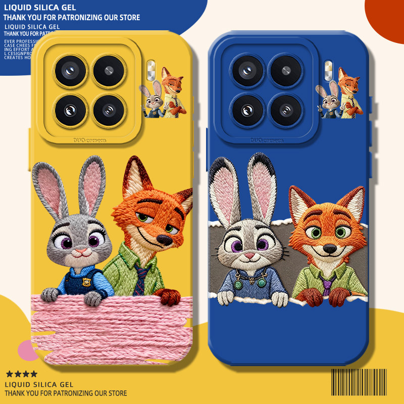 适用毛线情侣手机壳尼克朱迪兔子