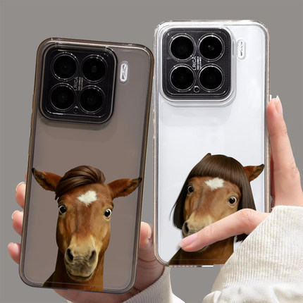 搞怪小马适用小米15手机壳17promax红米k90新年turbo4pro情侣k80抽象note13pro/14u/k70/12/k60/k50/civi5pro