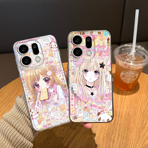 适用动漫手机壳古早少女