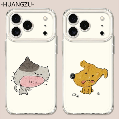 适用情侣手机壳抽象小猫