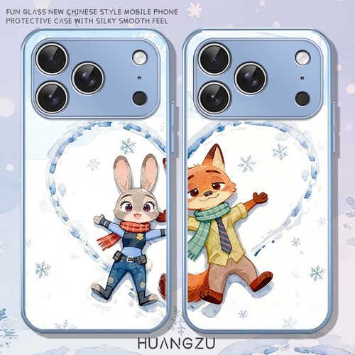 适用疯狂动物城手机壳情侣爱心