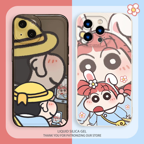 蜡笔小新手机壳情侣拍照妮妮趣味