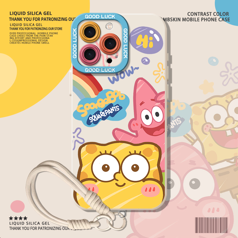 适用海绵宝宝情侣手机壳多巴胺