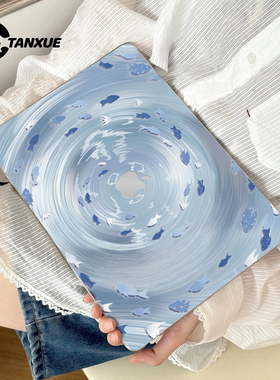 檀雪ins风小鱼适用于苹果电脑macbook保护壳macbookair保护套macbookpro笔记本14寸13.3外壳m2云感磨砂保护壳