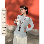 HAMYIHO立领保暖内搭可外穿德绒打底衫 外套上衣 T恤开衫 女冬季 长袖