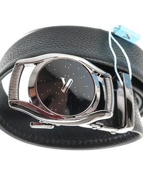 意尔康皮带2025新款时尚百搭自动扣腰带牛皮男士商务休闲55A42414