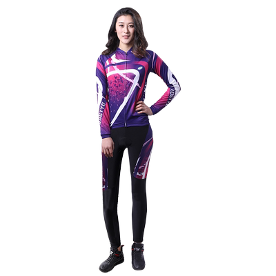 女款长袖骑行服自行车单车服套装