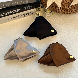 普梵尼鎏光缎面贝壳三角抓夹金标鲨鱼夹高级感通勤发夹子气质发饰