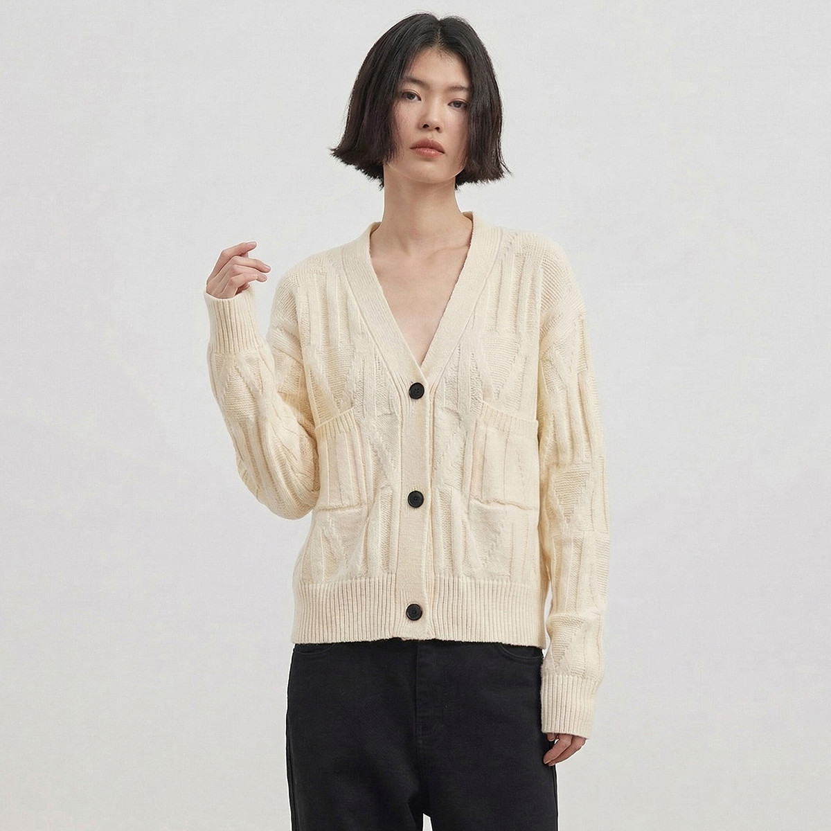 针织衫毛衣女早春高级感v领针织衫内搭外穿毛衣外套女图片