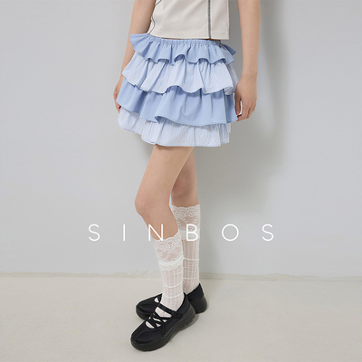 SINBOS微甜百利 柔软天丝混纺立体运动蓬蓬半身裙女2025夏季新款