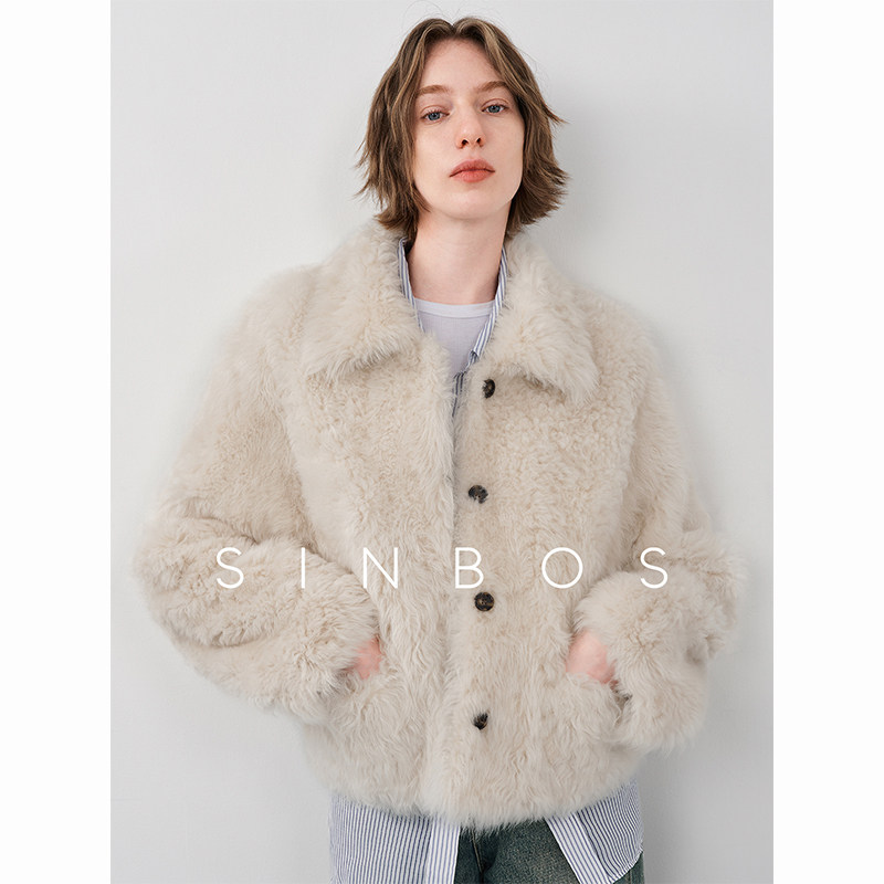 SINBOS淞间聆风 西班牙进口托斯卡纳皮毛一体女冬季新款皮草外套图片