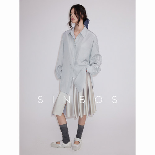 sinbos慵懒时光 衬衫女宽松轻奢设计感2025秋新款高级感小众上衣