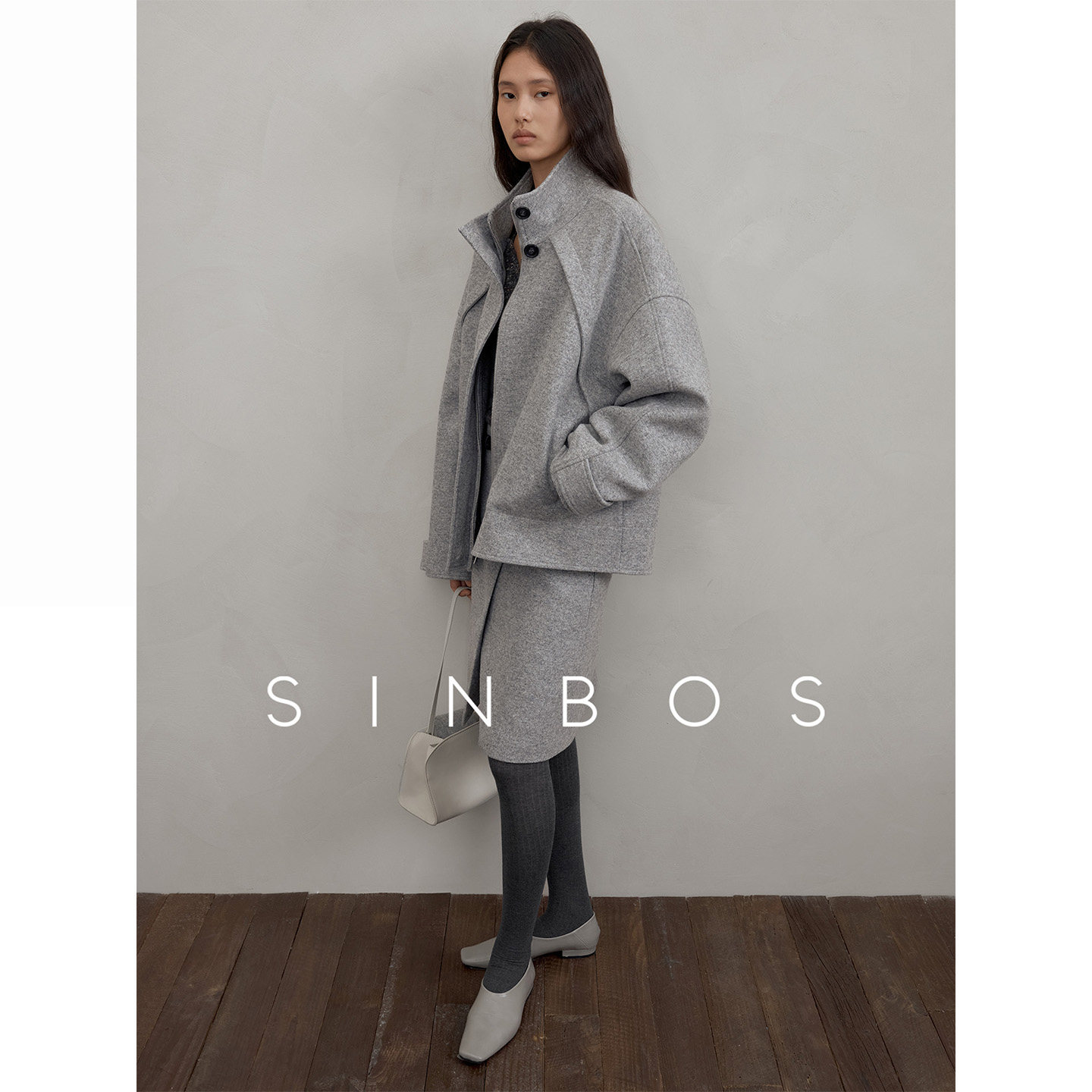 SINBOS伊顿公学 复古羊驼毛花呢外套&半裙修身套装女2025秋季新款图片