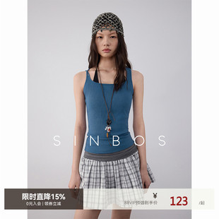 sinbos晚时光 吊带背心女内搭夏季外穿修身不对称25夏季新款上衣