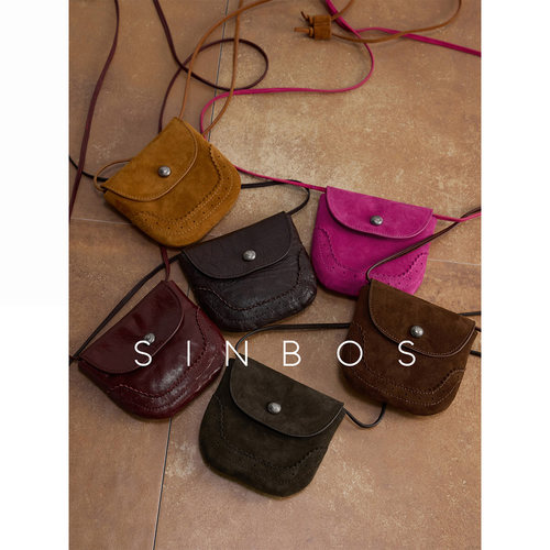 SINBOS鞣迹 复古油蜡新西兰绒面小羊皮百搭真皮口袋包25冬季新款