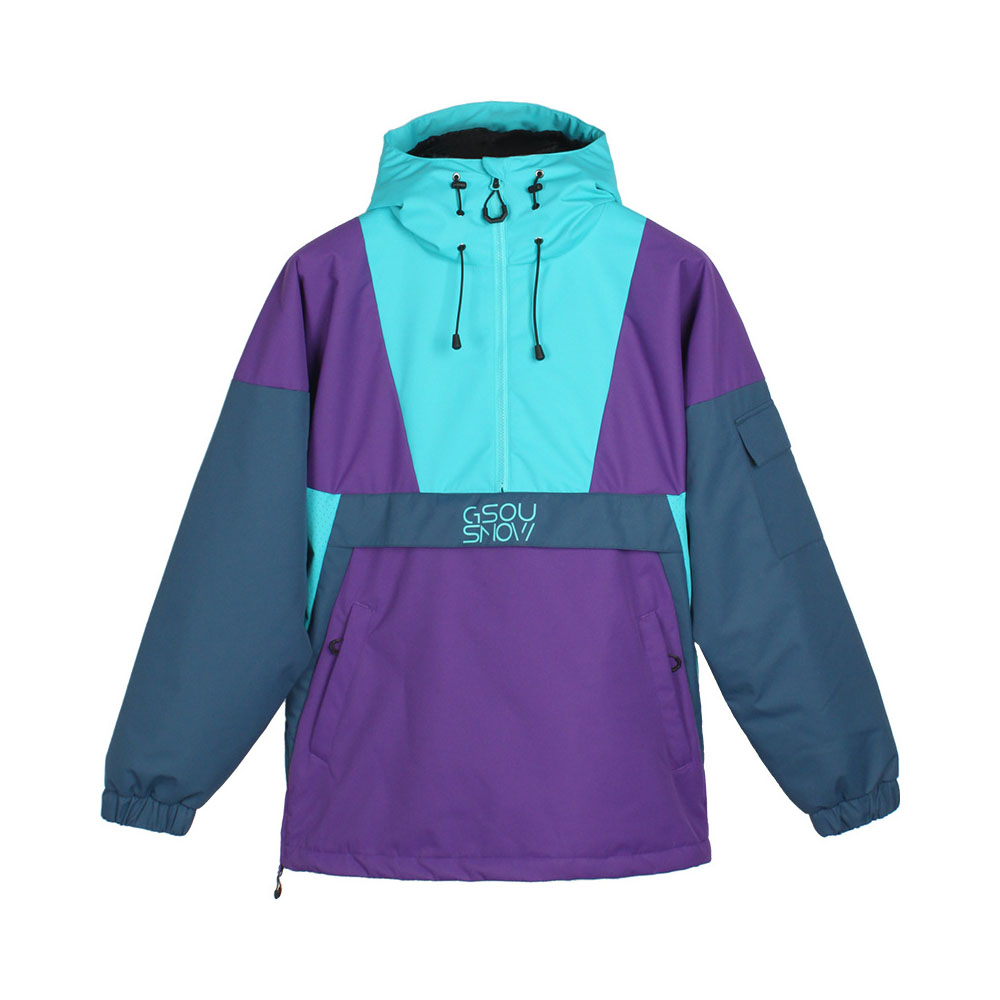 新款冬季滑雪服女防风防水保暖时尚拼色板双板雪服男潮流情侣外套