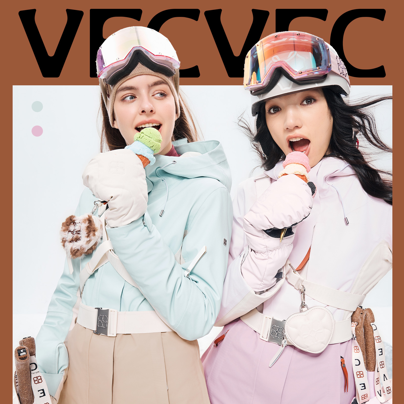 VECVEC滑雪服户外冬季加厚保暖修身女双重防风防水3L专业运动装备