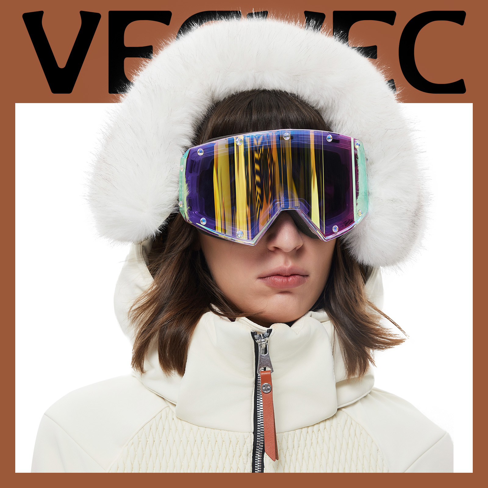 VECVEC成人滑雪眼镜水晶磁吸替换日夜双用防风高清专业雪地护目镜