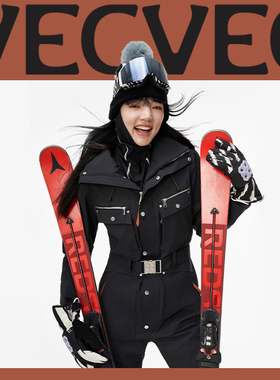 VECVEC连体滑雪服女3L单板双板透气加厚保暖透气防水滑雪衣裤套装