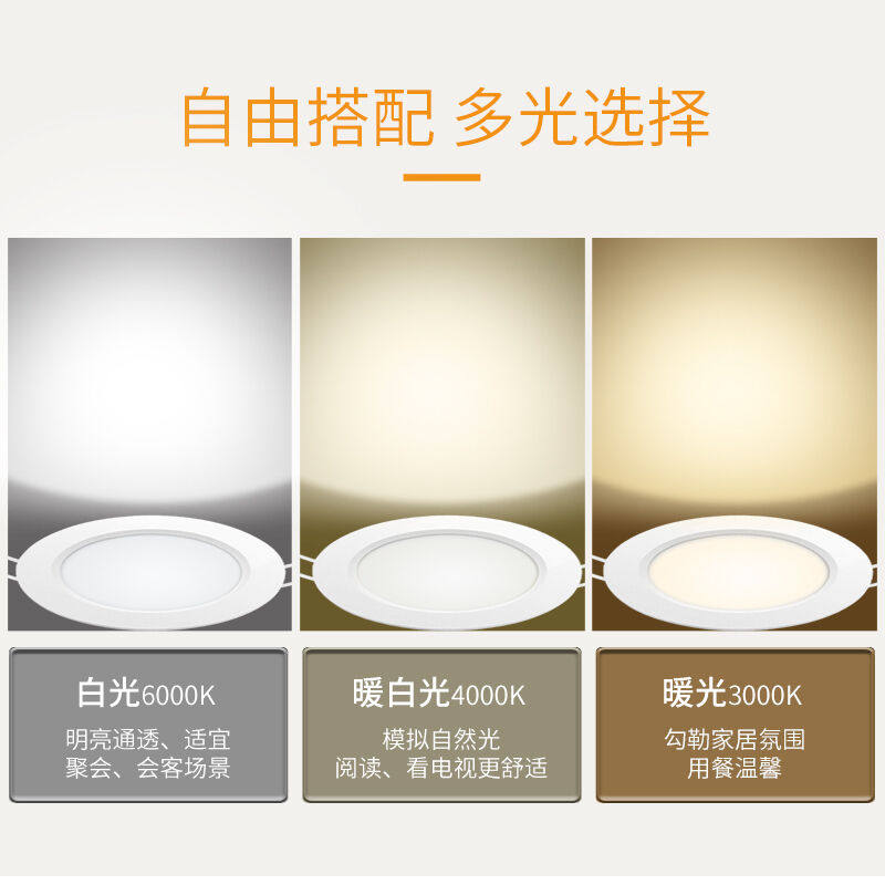 筒灯led嵌入式天花灯家用3w孔灯客厅走廊过道8公分5w桶灯射灯PC升_虎窝淘