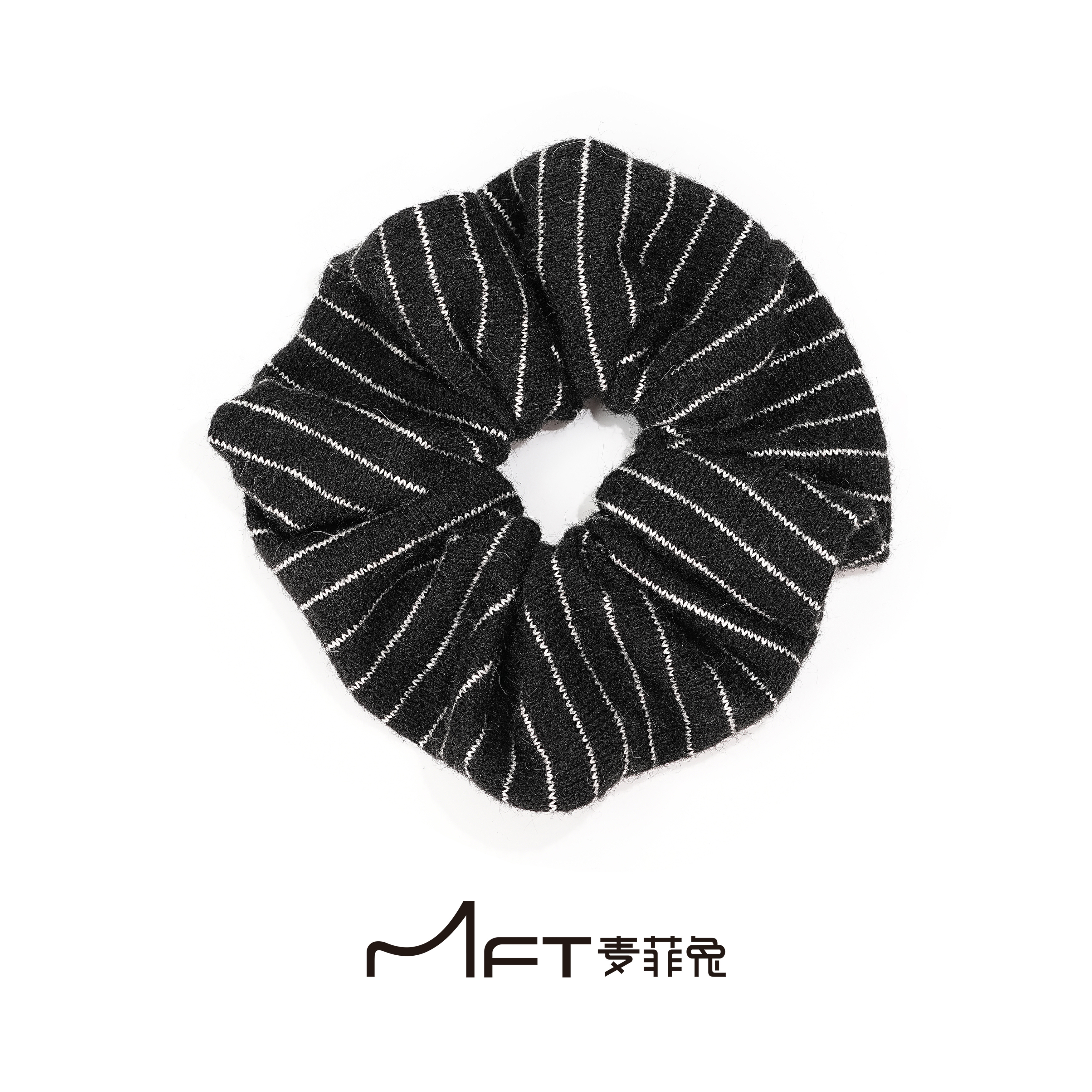 条纹针织发圈韩系秋冬