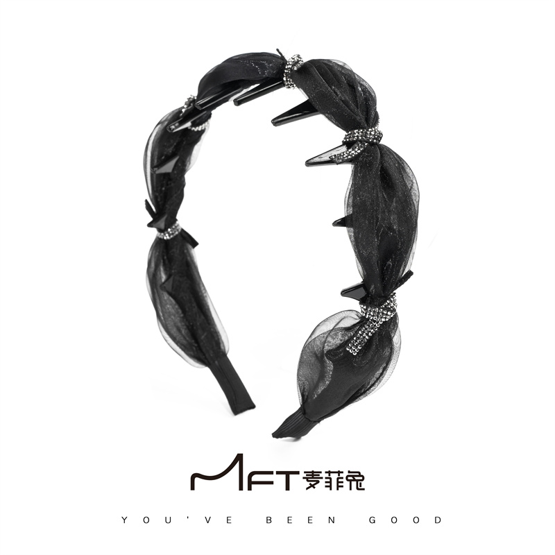 麦菲兔月影流光发箍法式复古2025新款通勤百搭显脸小头箍优雅发饰