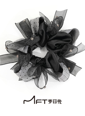 风荷举发圈韩系miu系慵懒蝴蝶结大肠发圈高级感百搭扎头发绳发饰