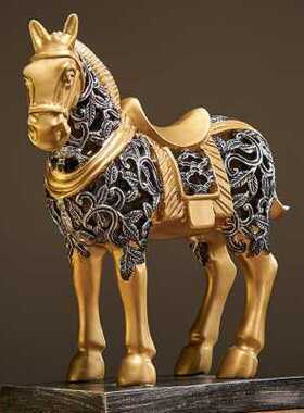 欧式复古马摆件家居客厅装饰品酒柜玄关摆设办公室书房桌面工艺品