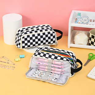 新品 新款三层简约大容量笔袋文具盒日系韩版初中生高中生少女铅