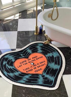 新品 仿羊绒复古CD磁盘碟片吸水地垫入户门脚垫门垫卫浴地垫防滑
