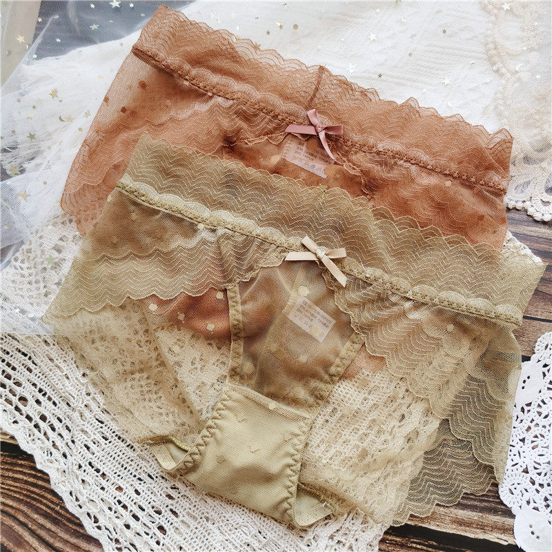 新品 【80-110】1851纯欲风法式#复古风波点网纱蕾丝交叉可爱女内,女士内衣/男士内衣/家居服,女三角裤,淘宝优惠券,粉丝福利购,淘宝优惠卷