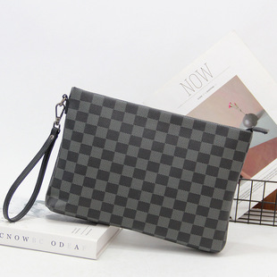 手拿包男黑格手抓包文件袋时尚 休闲韩版 简约大气手 2020新款 新品