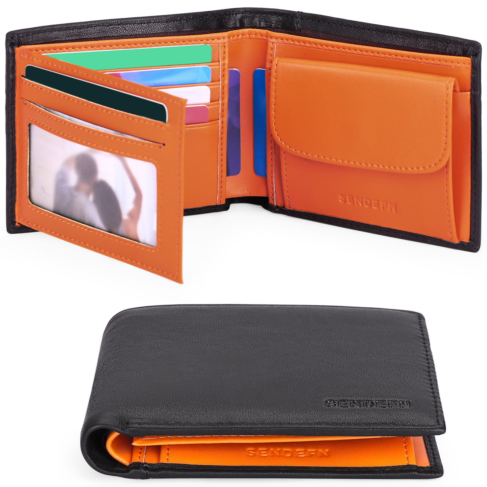 新品 多功能西装包2025新款男士钱包头层牛皮撞色钱夹RFID防盗刷