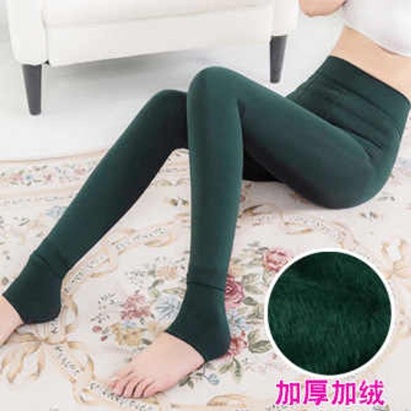 精选珍珠绒打底裤200g韩版秋冬女士加绒加厚外穿显瘦一体裤保暖裤