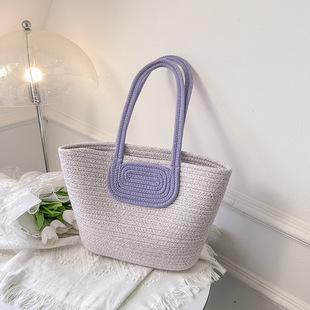 新品 手提包沙滩包草编简约包包2023新款潮ins气质淑女包日韩包