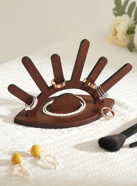 新品新品创意首饰架 戒指收纳展示架木制工艺品摆件 节日送礼礼物