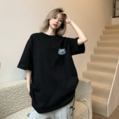 百搭情侣装 宽松大码 t恤春夏男女款 NASA联名卡通潮牌重磅纯棉短袖